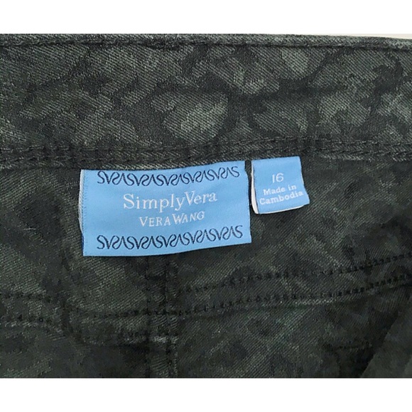 Simply Vera Vera Wang Embossed Skinny Stretch Ankle Pants – Size 16 - Picture 7 of 8